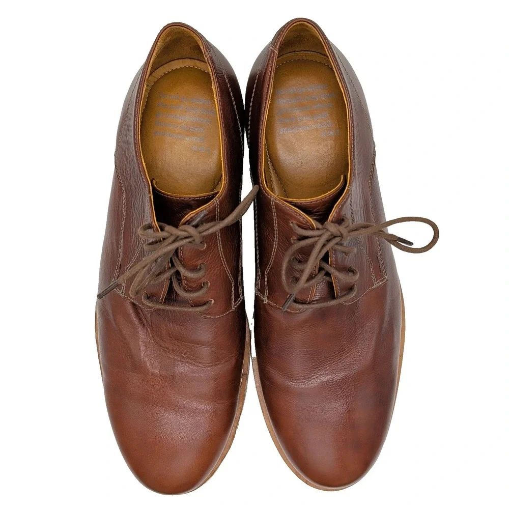 HELM DERBY‎ Leather Dress Shoes The Evans Whiskey Brown Men's Sz 13 EUC